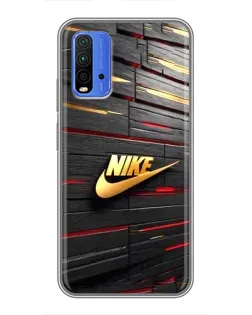 Чохол для Xiaomi Redmi 9T з картинкою «Золотий Nike на металі»