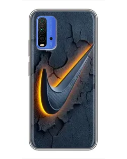 Чохол для Xiaomi Redmi 9T з картинкою «Об'ємний логотип Найк»