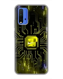 Чохол для Xiaomi Redmi 9T з картинкою «Nike — золота іскра»