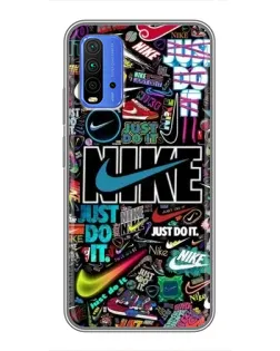Чехол для Xiaomi Redmi 9T с картинкой «Яркий коллаж Nike»