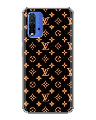 Чохол для Xiaomi Redmi 9T з картинкою «Золота монограма LV»