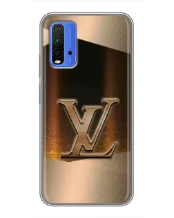 Чохол для Xiaomi Redmi 9T з картинкою «LV — золоте сяйво»