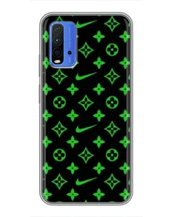 Чохол для Xiaomi Redmi 9T з картинкою «Неоновий принт LV»