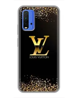 Чохол для Xiaomi Redmi 9T з картинкою «LV — золоті іскри»