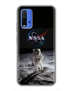Чохол для Xiaomi Redmi 9T з картинкою «Астронавт на Місяці»