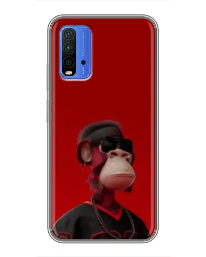 Чохол для Xiaomi Redmi 9T з картинкою «Bored Ape в червоному»