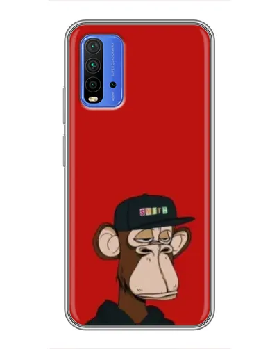 Чохол для Xiaomi Redmi 9T з картинкою «Bored Ape — червоний фон»