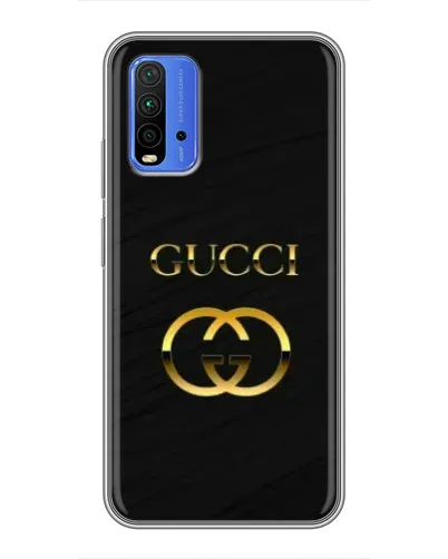 Чохол для Xiaomi Redmi 9T з картинкою «Золотий логотип Gucci»