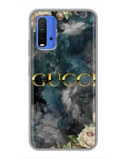 Чехол для Xiaomi Redmi 9T с картинкой «Абстрактные цветы Gucci»