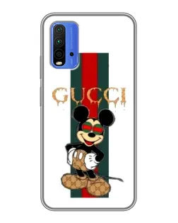 Чохол для Xiaomi Redmi 9T з картинкою «Міккі Маус Gucci — смуги»