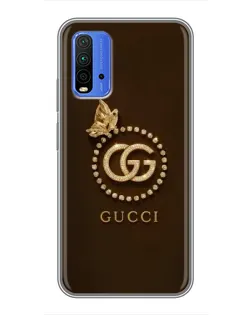 Чохол для Xiaomi Redmi 9T з картинкою «Gucci — золотий метелик»
