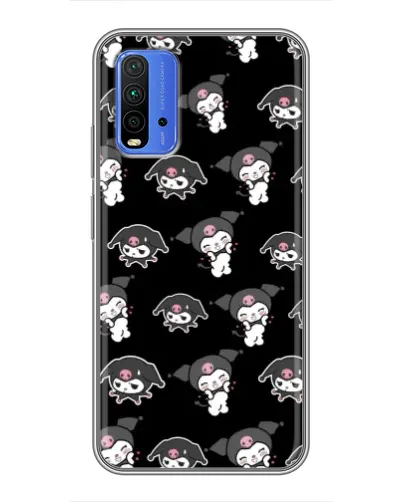 Чохол для Xiaomi Redmi 9T з картинкою «Чорний паттерн Kuromi»