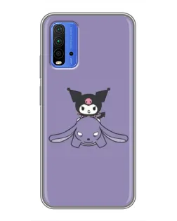 Чохол для Xiaomi Redmi 9T з картинкою «Kuromi на ліловому фоні»