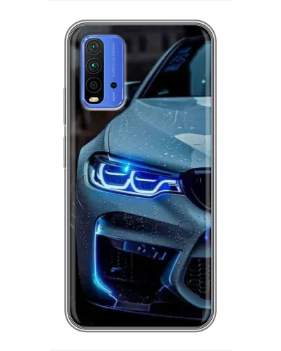 Чохол для Xiaomi Redmi 9T з картинкою «Погляд BMW з синіми фарами»