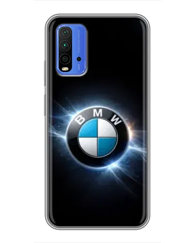 Чохол для Xiaomi Redmi 9T з картинкою «BMW — неонове сяйво»