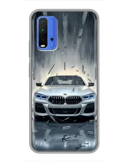 Чохол для Xiaomi Redmi 9T з картинкою «BMW у світлі фар»