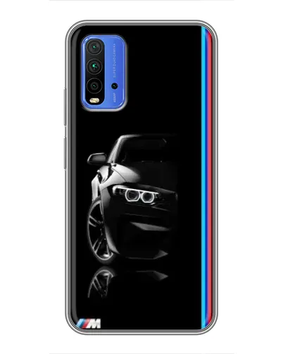 Чохол для Xiaomi Redmi 9T з картинкою «Силует BMW в темряві»