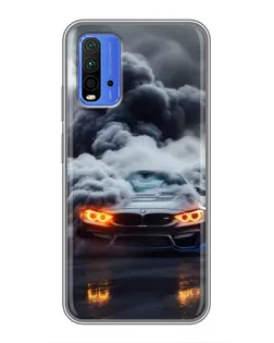 Чохол для Xiaomi Redmi 9T з картинкою «BMW у диму»