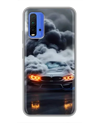 Чохол для Xiaomi Redmi 9T з картинкою «BMW у диму»