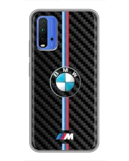Чохол для Xiaomi Redmi 9T з картинкою «Емблема BMW та карбон»
