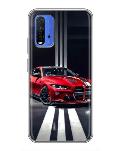Чохол для Xiaomi Redmi 9T з картинкою «Червона BMW на дорозі»