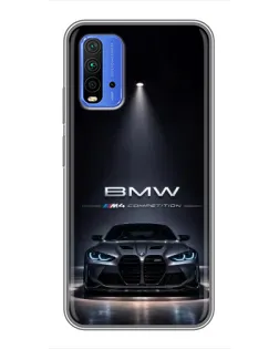 Чохол для Xiaomi Redmi 9T з картинкою «BMW крізь нічне місто»