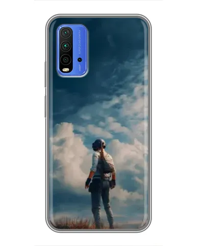 Чохол для Xiaomi Redmi 9T з картинкою «Герой PUBG на скелі»