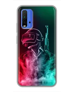 Чохол для Xiaomi Redmi 9T з картинкою «PUBG — вогняний воїн»