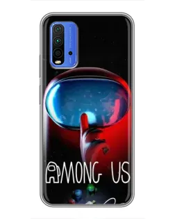 Чохол для Xiaomi Redmi 9T з картинкою «Червоний імпостер — макро»