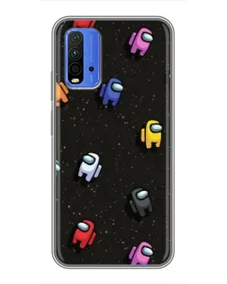 Чохол для Xiaomi Redmi 9T з картинкою «Космічний патерн Among Us»