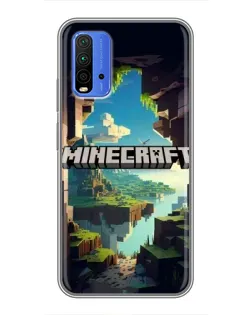 Чохол для Xiaomi Redmi 9T з картинкою «Печера Майнкрафт»