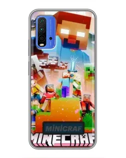 Чохол для Xiaomi Redmi 9T з картинкою «Minecraft герої гри»