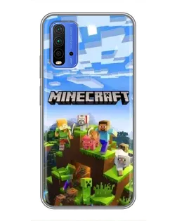 Чохол для Xiaomi Redmi 9T з картинкою «Minecraft класичний світ»