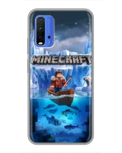 Чохол для Xiaomi Redmi 9T з картинкою «Minecraft льодянийсвіт»