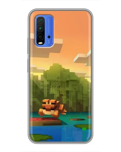 Чохол для Xiaomi Redmi 9T з картинкою «Майнкрафт захід сонця»
