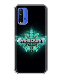Чохол для Xiaomi Redmi 9T з картинкою «Minecraft Diamond лого»