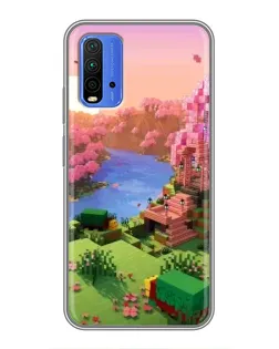 Чохол для Xiaomi Redmi 9T з картинкою «Рожеве дерево Minecraft»
