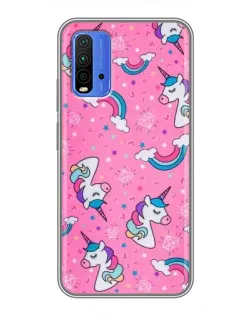 Чохол для Xiaomi Redmi 9T з картинкою «Unicorn паттерн рожевий»