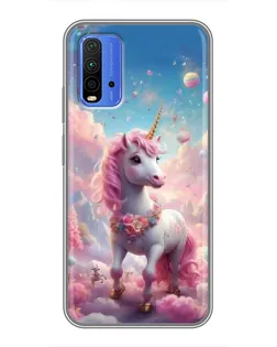 Чохол для Xiaomi Redmi 9T з картинкою «Єдиноріг серед хмар»