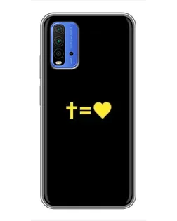 Чохол для Xiaomi Redmi 9T з картинкою «Серце та Хрест»