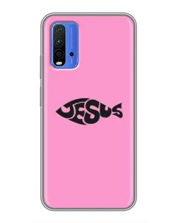 Чохол для Xiaomi Redmi 9T з картинкою «Рожевий символ Jesus»
