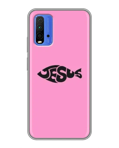 Чохол для Xiaomi Redmi 9T з картинкою «Рожевий символ Jesus»