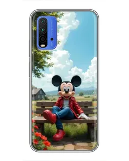 Чохол для Xiaomi Redmi 9T з картинкою «Міккі на лавці»