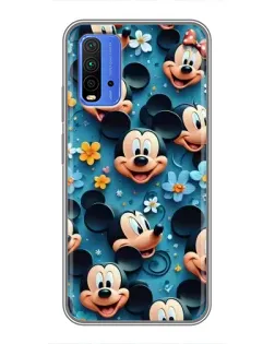 Чохол для Xiaomi Redmi 9T з картинкою «Паттерн Міккі та Мінні»