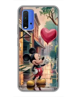 Чохол для Xiaomi Redmi 9T з картинкою «Міккі та кулька-серце»
