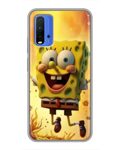 Чохол для Xiaomi Redmi 9T з картинкою «Губка Боб стрибає»