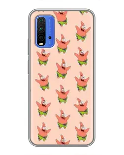 Чохол для Xiaomi Redmi 9T з картинкою «Патрік Стар паттерн»