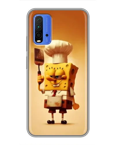 Чохол для Xiaomi Redmi 9T з картинкою «Губка Боб кухар»