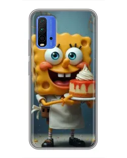 Чохол для Xiaomi Redmi 9T з картинкою «Кухар Спанч Боб»