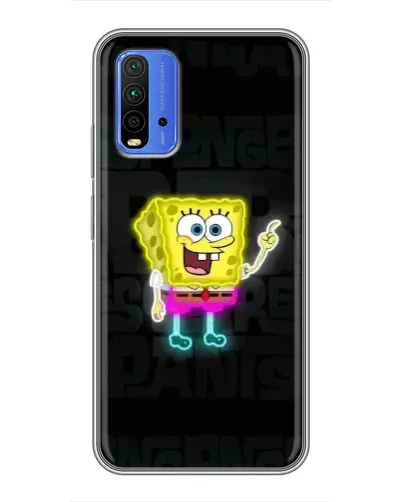 Чохол для Xiaomi Redmi 9T з картинкою «Неоновий Губка Боб»